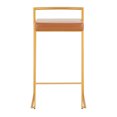 thumbnail image 6 of Fuji Contemporary Stackable Counter Stool In Gold With Camel Faux Leather Cushion - Set Of 2, 6 of 7