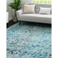thumbnail image 5 of Unique Loom Medici Collection Area Rug - Salamanca (8' Square Light Blue/Blue), 5 of 7
