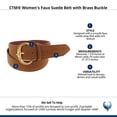 thumbnail image 4 of CTM  Faux Suede Belt with Brass Buckle (Women), 4 of 4