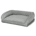 thumbnail image 1 of Cama para perros Orvis Comfortfill-Eco Bolster de felpa gris, tamaño grande, 1 of 1