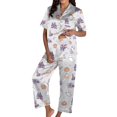 thumbnail image 4 of Matching Sets Women Clothing Simple Lightweight Breathable Halloween Fall Soft 2 Piece Sets Cute Pumpkin Short Sleeve Top With Long Pants Soft Pajama Set Gray XXXL, 4 of 4
