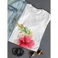 thumbnail image 3 of Beautiful Flower Graphic Women White T-Shirt, Female XX-Large, 3 of 4