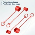 thumbnail image 3 of Uxcell 4 Set 1/2 ISO-16028 Hydraulic Hose Male Dust Cap & Female Plug Cover, Red, 3 of 7