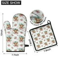 thumbnail image 6 of White Highland Cow Flower Bow Pattern Kitchen Oven Mitt and Pot Holder Sets 2 Pcs for Baking, Cooking and Grilling, Heat Resistant Up To 392 °F, 6 of 7