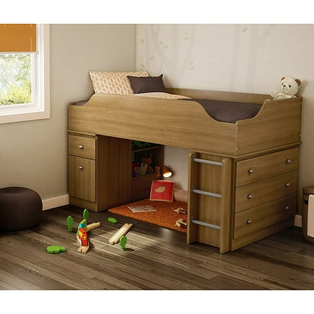 South Shore Treehouse Loft Twin Bed, Harvest Maple