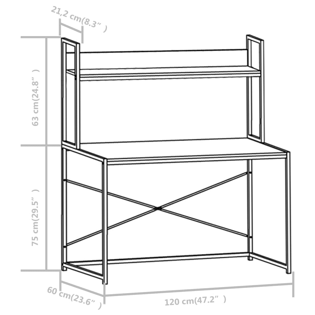Computer Desk, Industrial Home Office Workstation, PC Study Writing Working Table Furniture, Black