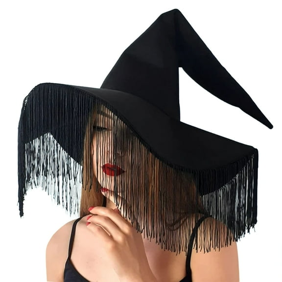 Witch Hats for Women, Adult Witches Wizard Halloween Cosplay Accessories, Cute Foldable Pointed Witches Hat