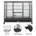 thumbnail image 5 of 43'' Rolling Dog Crate Metal Large Dog Cage Kennel Feeding Door w/Tray Black, 5 of 6
