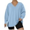 thumbnail image 7 of Xdegoge V Neck Sweatshirts for Women Plus Size Oversized Loose Fit Tops Fall Fashion Clothes Side Split Long Sleeve Pullover Shirts Tunic Dressy Casual Blouses, L-5Xl, 7 of 7