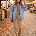 thumbnail image 6 of Dwellite Women Henley Long Sleeve Fall Sweaters Lightweight Business Casual Work Button Pullover Sweater Tops Soft 2026 Spring Winter Coffee 2XL, 6 of 7