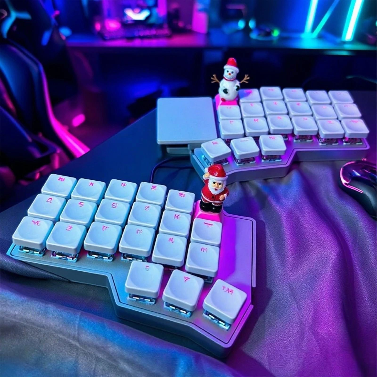 Corne V4.1 Procyon Split Keyboard Kit Square Touchpad Custom RGB VIA with Mouse Knob Hot Swappable Mechanical Keyboard Kit, Wired Single Mode MX Switch, FDM Printed Shell Split Keyboard