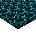 thumbnail image 4 of Ambesonne Tropical Vibes Fitted Sheet, Exotic Forest Night, California King, Dark Lavender Cadet Blue, 4 of 5