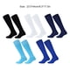 thumbnail image 2 of Wosthever Calcetines largos lisos para niños, medias finas de fútbol de algodón y poliéster que absorben el sudor por encima de la rodilla, Uniforme atlético blanco, 2 of 6