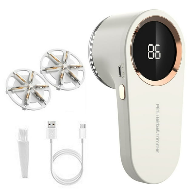 TFixol Rasoir à Tissu Portable 4e Génération avec Autonomie de 60 Min, Tête en Acier Inoxydable à 6 Lames, 3 Modes de Vitesse, Chargement USB, Inclut 2 Lames et Brosse de Nettoyage, Design Compact et Léger pour Tous les Tissus