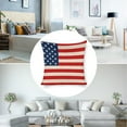 thumbnail image 3 of American Flag Linen Throw Pillow Covers Decorative Pillow Cases Cushion Case Couch Pillows Cover for Sofa Bedroom Living Room Car 18x18 inch Set of 2, 3 of 8