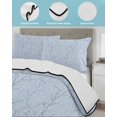 thumbnail image 3 of Twin Quilt Bedding Set, Blue Branches Reversible Summer Quilt 3 Pieces, Vintage Art Farmhouse Lightweight Bedspreads Coverlets with 2 Pillow Shams for All Seasons, 3 of 5