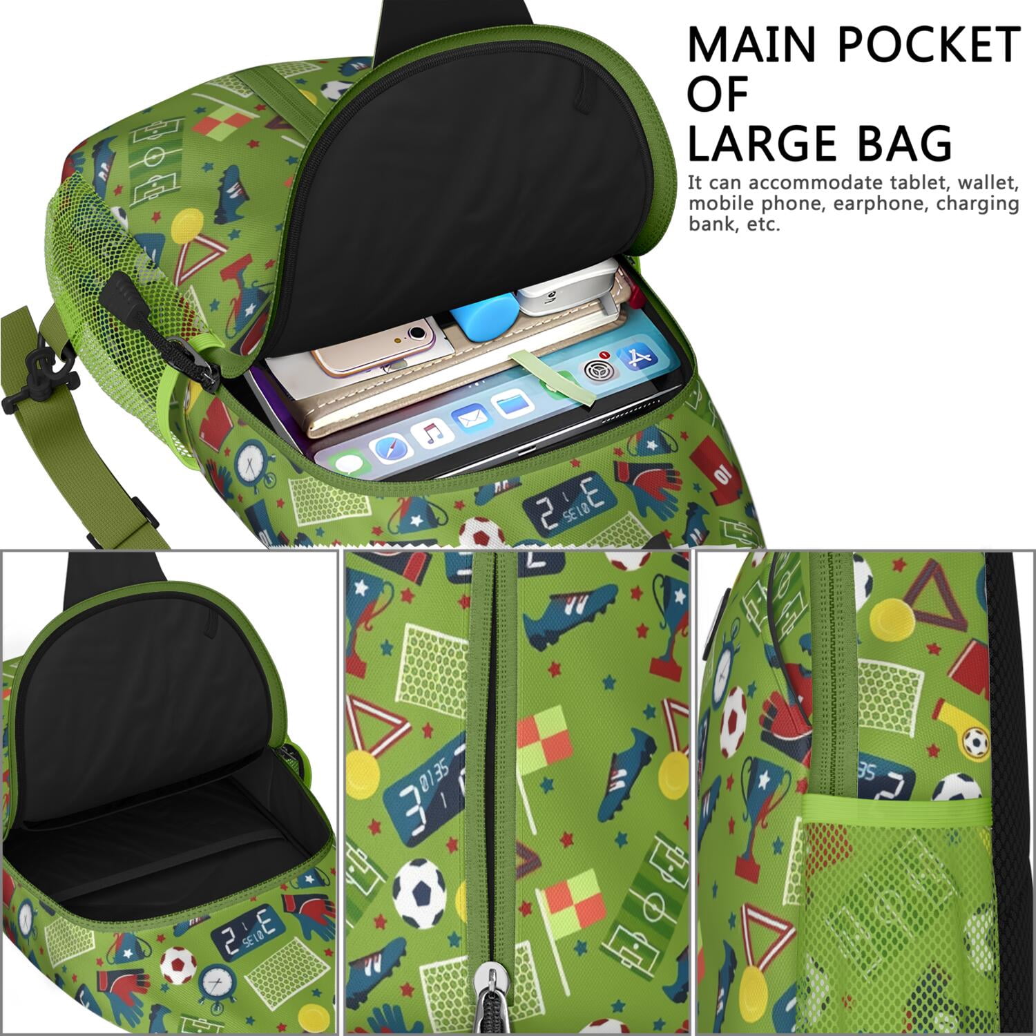 Softball and Volleyball Sling Backpack for Sports Enthusiasts – Lightweight Durable Polyester Bag with Ergonomic Fit, Secure Zippers, Partitioned Compartments, Perfect for Training, Compet