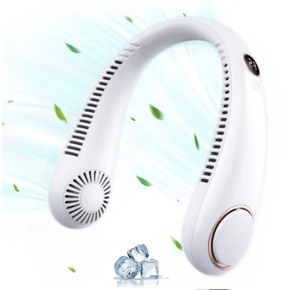 Only Live-Usb Rechargeable Neck Fan | Digital Display 5-Speed | Portable for Outdoor Sports