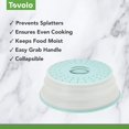 thumbnail image 6 of Tovolo Microwave Splatter Cover for Food, Medium (Blue Haze) - Collapsible & Vented Silicone Splatter Guard Lid - Microwave Plate & Dish Cover with Handle - BPA-Free Kitchen Gadget for Meal Prep, 6 of 6