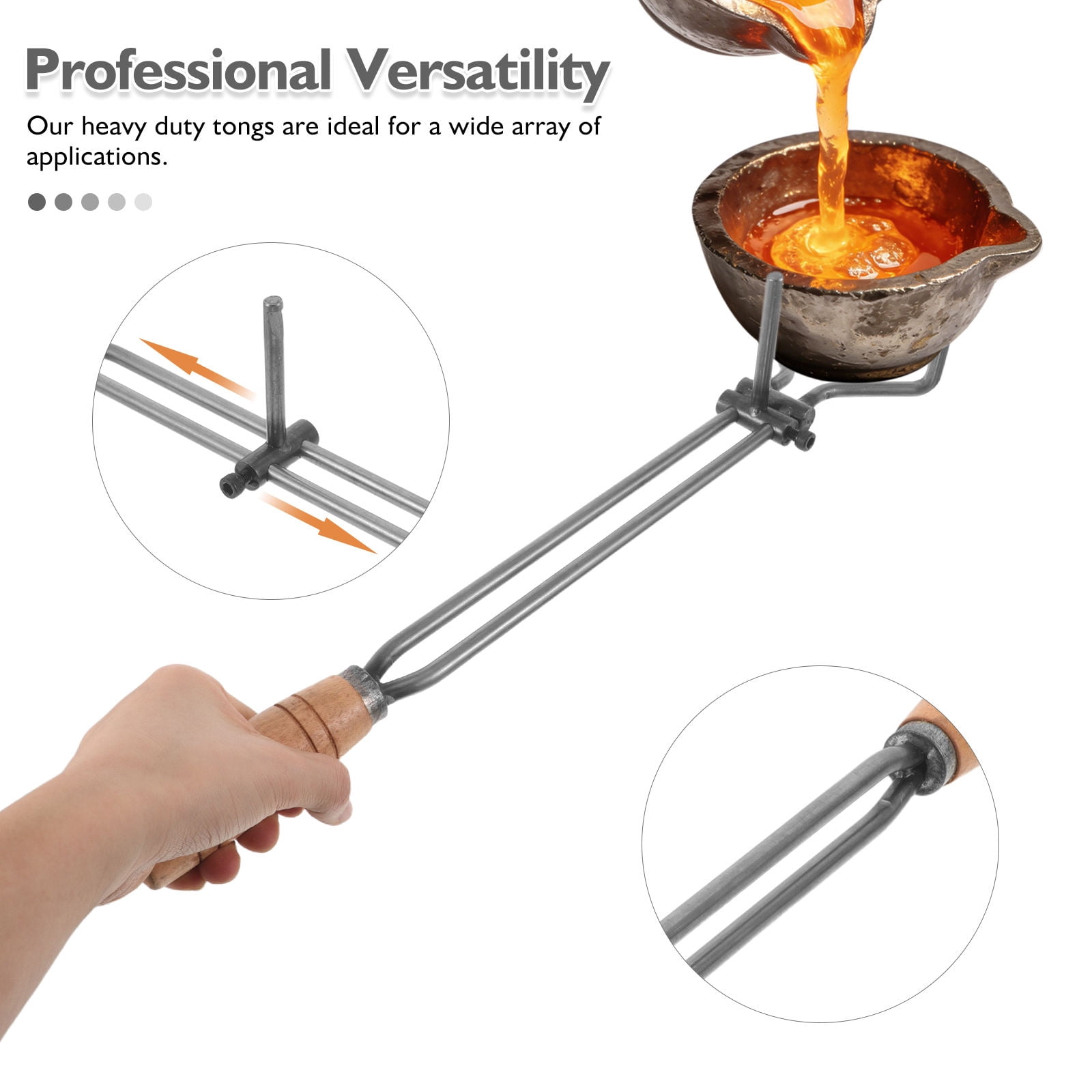 BESTYASH Metal Casting Crucible Clamp Tongs with Ergonomic Handle for Safe and Precise Metal Pouring Tools