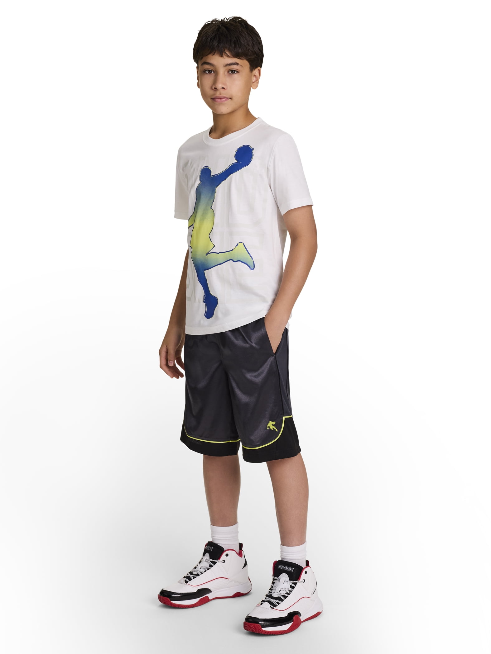AND1 Boy's All Court Basketball Athletic Shorts, Sizes 4-18