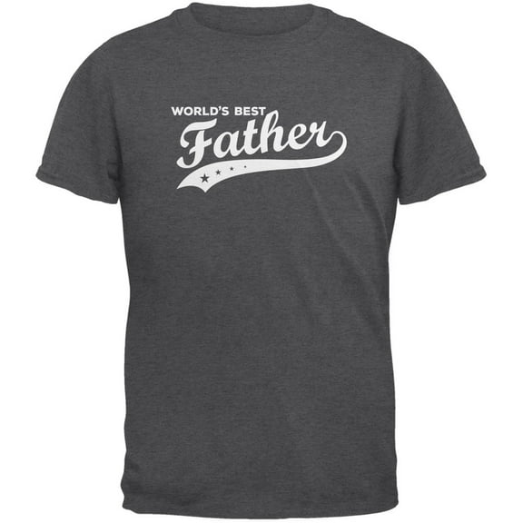 Father's Day - World's Best Father Dark Heather Adult T-Shirt - X-Large