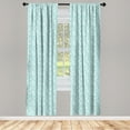 thumbnail image 3 of Ambesonne Blue Curtains, Raindrops Cartoon, Pair of 28"x95", White and Blue, 3 of 5