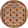 thumbnail image 1 of Ahgly Company Indoor Round Abstract Red Abstract Area Rugs, 8' Round, 1 of 6