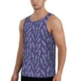 thumbnail image 2 of Easygdp Lavender Flowers Men's Tank Top, Sleeveless Muscle T Shirts, Breathable, Quick-Dry, Loose for Gym, Running, Fitness - XX-Large, 2 of 9