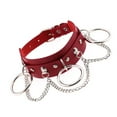 thumbnail image 2 of keepw Ras-de-Cou Bague en Cuir Pendentif Collier Ajustable Fille Chaîne de Col Punk Bijoux pour Femme Cadeau, Noir Rouge, 2 of 6