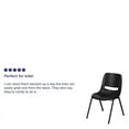 thumbnail image 4 of Emma + Oliver Kid's Black Ergonomic Shell Stack Chair - Black Frame and 14"H Seat, 4 of 11