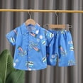 thumbnail image 2 of Going Home Outfit Baby Boy Boys Cartoon Animal Beach Shirt & Shorts Set Summer Casual 2 Piece Outfit Boy Clothes Blue 3 Years-4 Years, 2 of 3