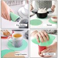 thumbnail image 3 of Silicone Pot Holder and Oven Mitts, Multipurpose Non-Slip Insulation Honeycomb Rubber Hot Pads Trivet, Heat Resistant Antislip Place Mat, Pack of 5, 3 of 6
