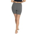 thumbnail image 3 of Stretch Is Comfort Women's Cotton Biker Shorts Charcoal Gray 4X, 3 of 6