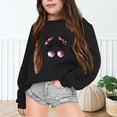 thumbnail image 2 of YOUSNH Chandails en Molleton pour Enfants Automne et Hiver Imprimé Lettres Col Rond Manches Longues Chandails en Molleton Hauts Filles Chandails à Capuchon Noir 9-10 Ans, 2 of 6