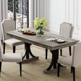 thumbnail image 1 of 71-Inch Wooden Kitchen Table with Two Drawers, Large Dining Table for 6-8 w/Large Tabletop & Sturdy Frame, Rectangular Dining Table with Double Pedestal, for Kitchen, Dinner, 1 of 6