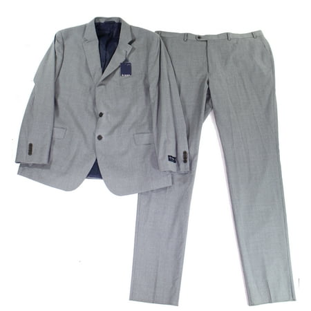 Mens Stripe Print Two Button Wool Suit Set 48