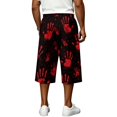 thumbnail image 6 of JoveMarine Men's Loose Fit Cargo Shorts Halloween - Work Shorts with Pockets & Print, Knee-Length Relaxed for Holiday & Daily,Purple M, 6 of 6