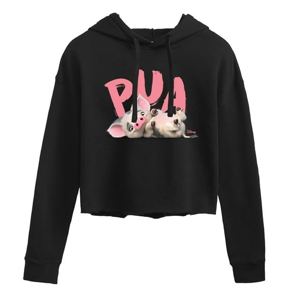 Disney - Pua The Pig - Juniors Cropped Pullover Hoodie