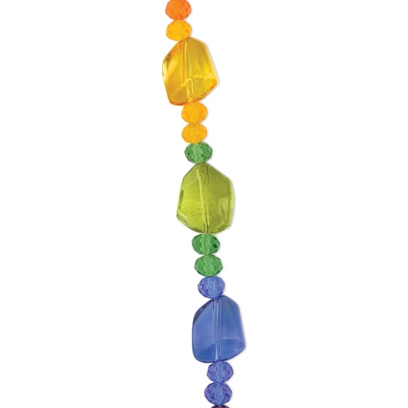 John Bead DIY Designer Glass Bead Strand - Nuggets Rainbow Mix