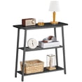 thumbnail image 5 of 30" Narrow Console Table, 3-Tier Small Entryway Table with Storage Shelves, Behind Couch Sofa Table, Hallway Table for Entryway, Foyer, Hallway, Living Room, Black, 5 of 7