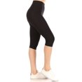 thumbnail image 2 of Women's Lightweight Solid Casual High Waist Running Yoga Daily Workout Capri Leggings, 2 of 5