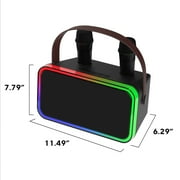 onn Karaoke Machine with 2 Wireless Microphones, LED Party Lights, 9 Hrs Playtime, Bluetooth, Voice Effects
