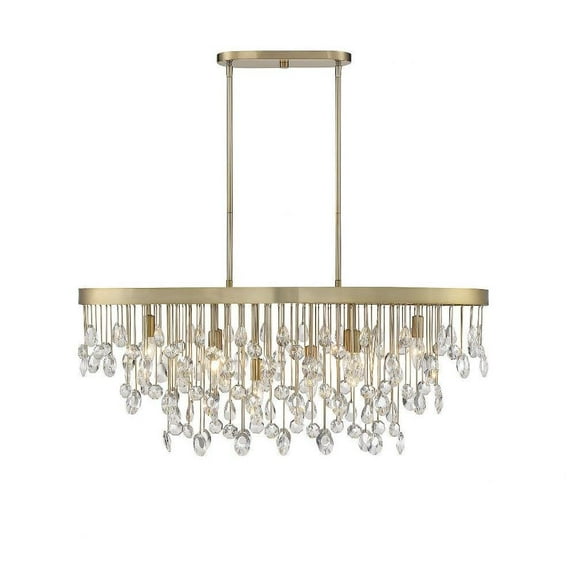 Glam Eight Light Chandelier in Noble Brass Finish Bailey Street Home 159-Bel-4167441