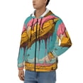 thumbnail image 3 of Uemuo Melting Banana Fantasy for Men's Fashion Full-zip Hoodies & Sweatshirts with Kangaroo Pocket, Zip-up Hooded Sweatshirt, Moisture Wicking & Breathable-3X-Large, 3 of 5