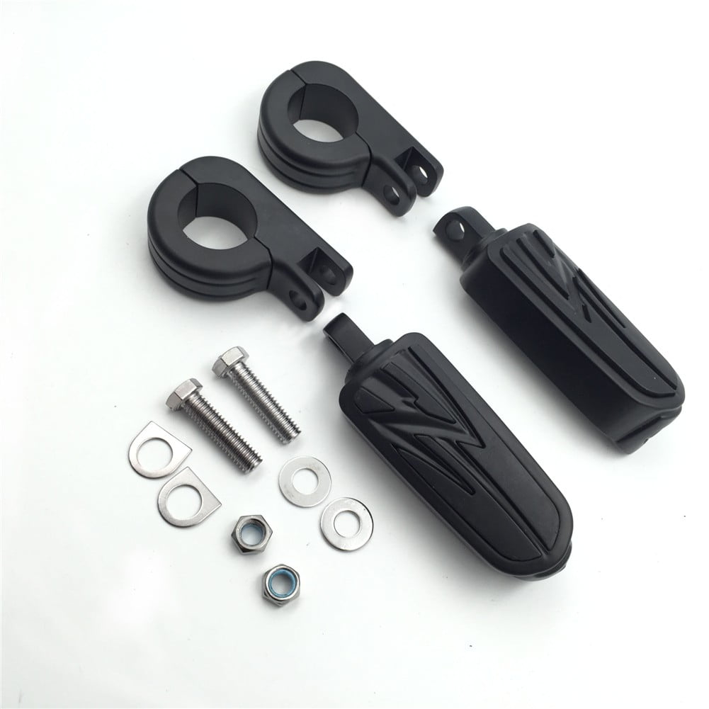 HTTMOTOR 1.5" Radical Flame Foot Pegs P Clamps mounting Bracket For TRIUMPH SUZUKI VL1500 VL800