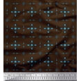 thumbnail image 1 of Soimoi Brown polyester Crepe Fabric Lattice Geometric Print Fabric by Yard 42 Inch Wide, 1 of 3