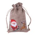 thumbnail image 1 of Bolsa De Regalo De Lino De Navidad, Joyería De Papá Noel, Bolsa De Regalo De Almacenamiento De Dulces De Chocolate Para Niños, Decoración De Fiesta De Navidad 10 Uds. Serendint HA042679-02, 1 of 6