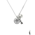 thumbnail image 2 of Delight Jewelry Silvertone Domed Black DMD - Love and Lock Charm Necklace, 18"+1", 2 of 4