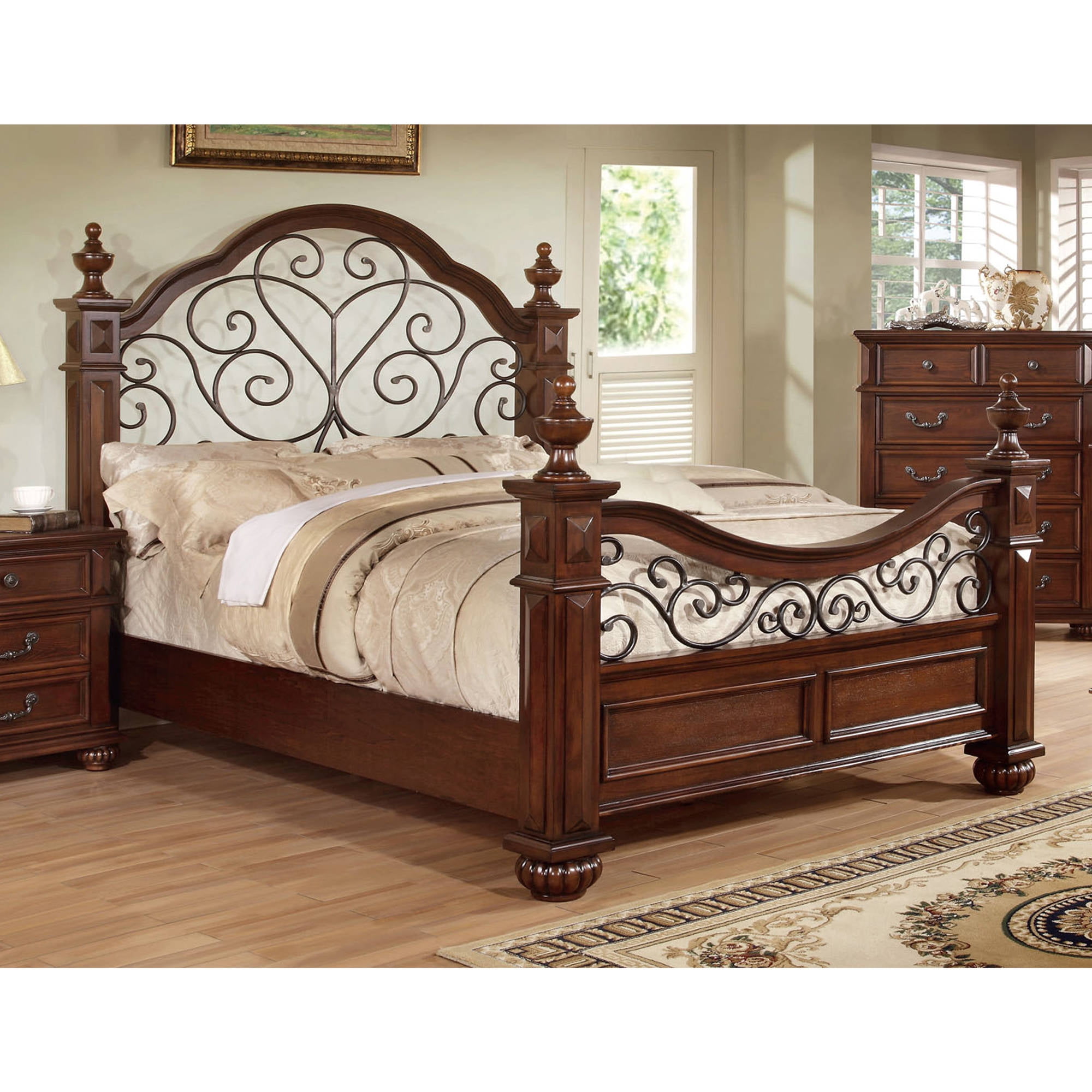 Furniture Of America Constance Traditional Queen Bed Antique Dark Furniture Of America Constance Traditional Queen Bed Antique Dark Oak Com